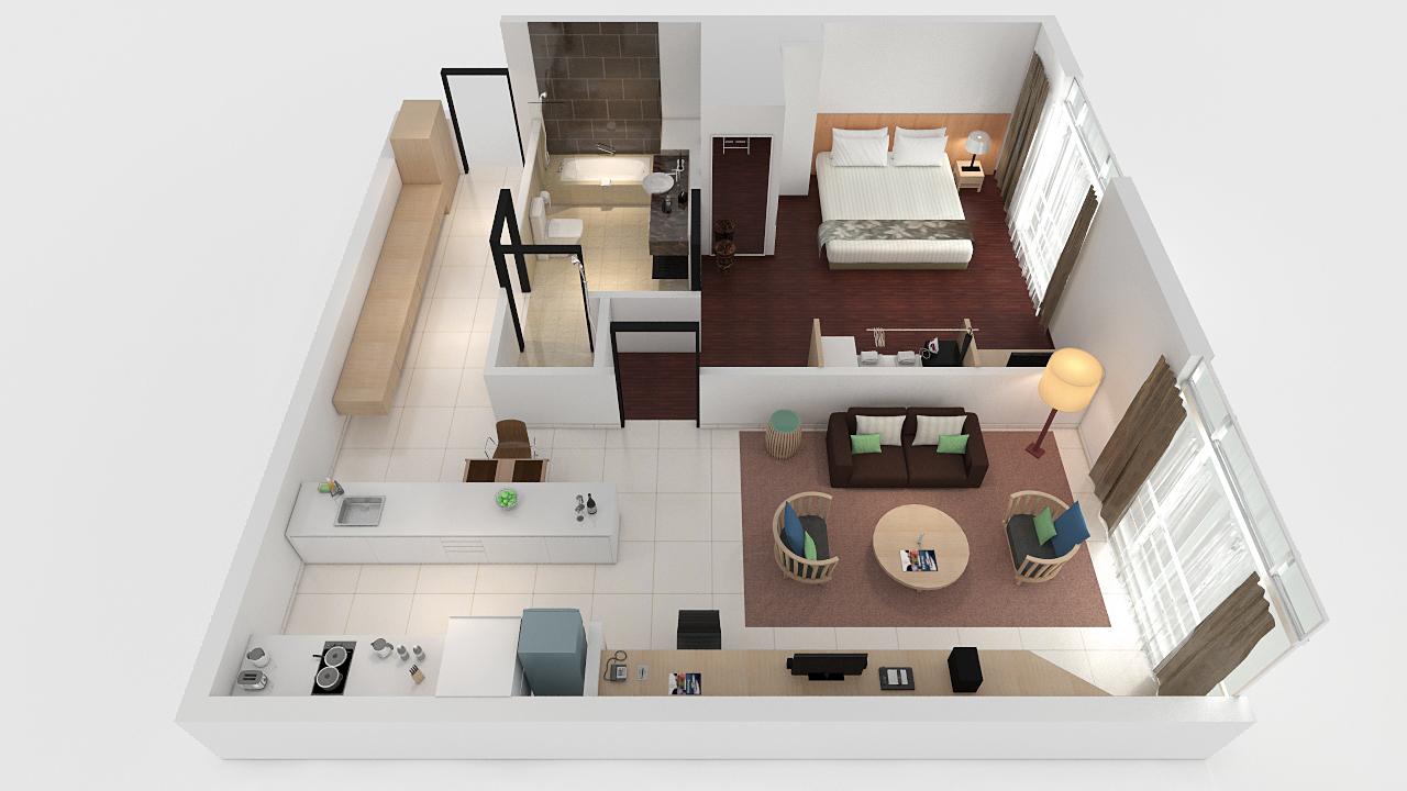 Parkroyal Serviced Suites Kuala Lumpur Exteriér fotografie 3D floor plan