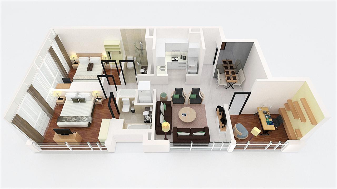 Parkroyal Serviced Suites Kuala Lumpur Exteriér fotografie 3D floor plan